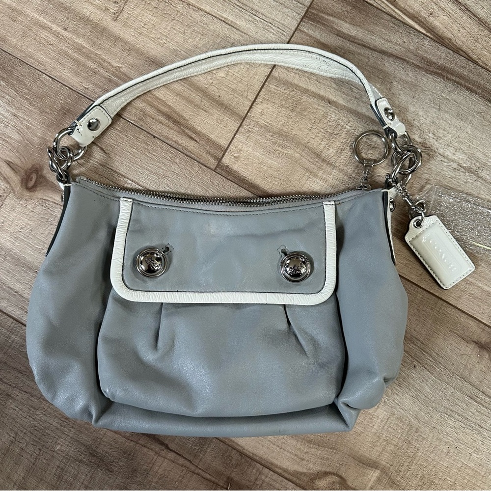 Coach Poppy Gray Leather Groovy Shoulder Bag 13850